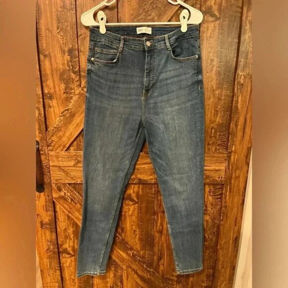 ZARA Womens dark wash skinny jeans size 14 - Picture 1 of 4
